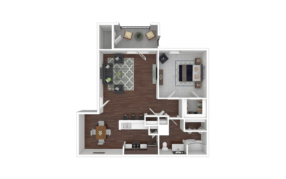 3D Furnished Floorplan - Amhurst