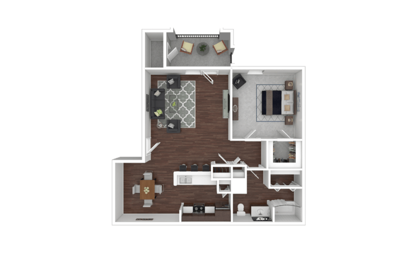 3D Furnished Floorplan - Amhurst