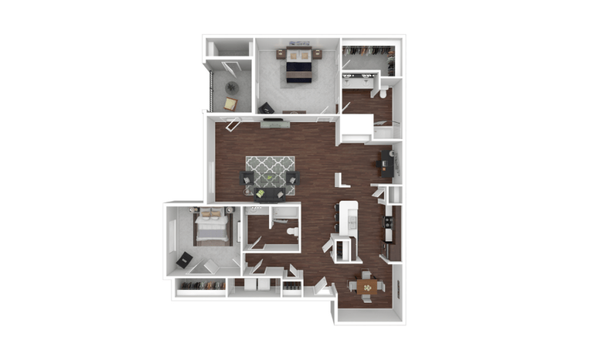3D Furnished Floorplan - Belmont