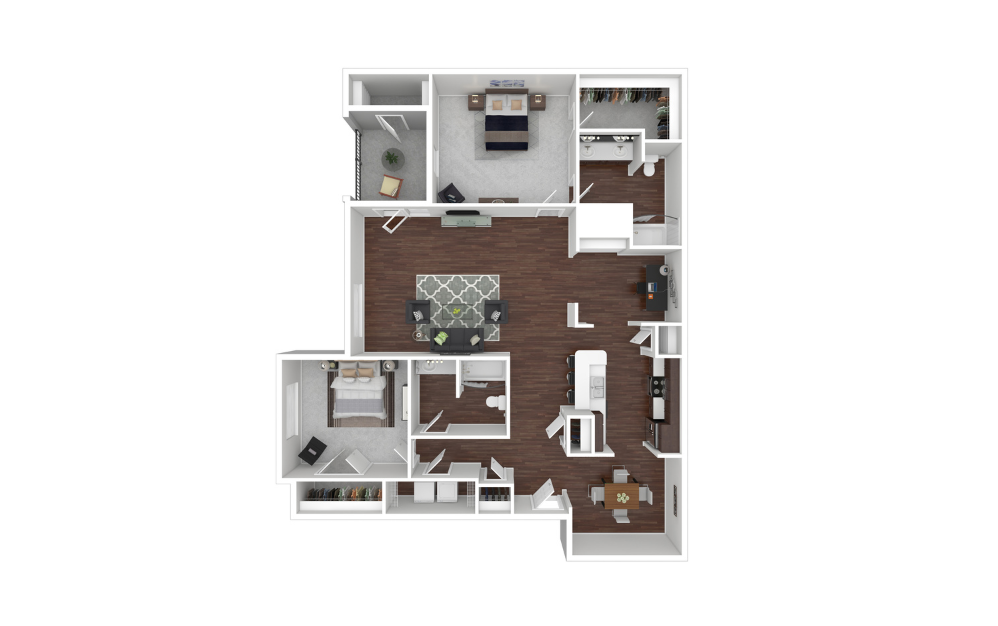 3D Furnished Floorplan - Belmont