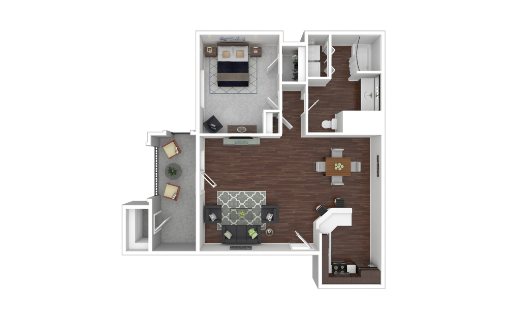 3D Furnished Floorplan - Chelsea