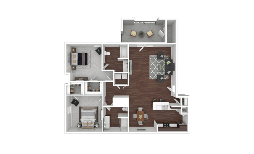 3D Furnished Floorplan - Kenyon