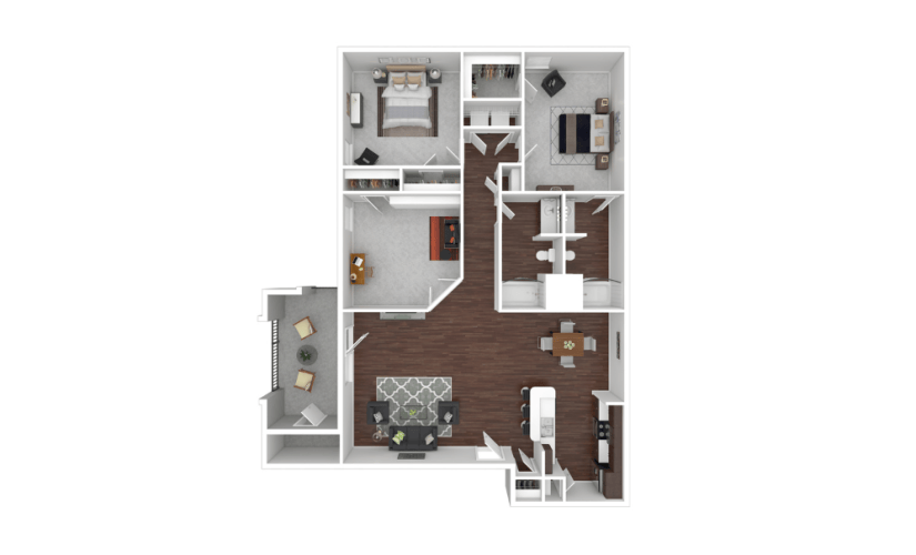 3D Furnished Floorplan - Monticello