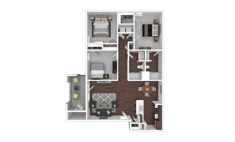 3D Furnished Floorplan - Vanderbilt
