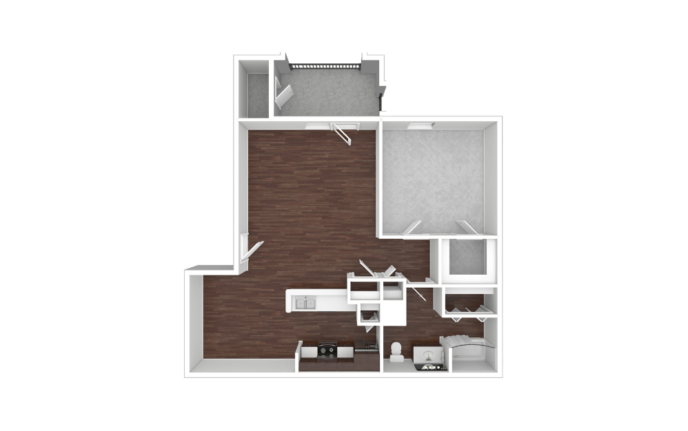 3D Unfurnished Floorplan - Amhurst