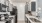a kitchen with black appliances