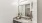 a bathroom with a large mirror