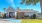 a leasing office with a driveway